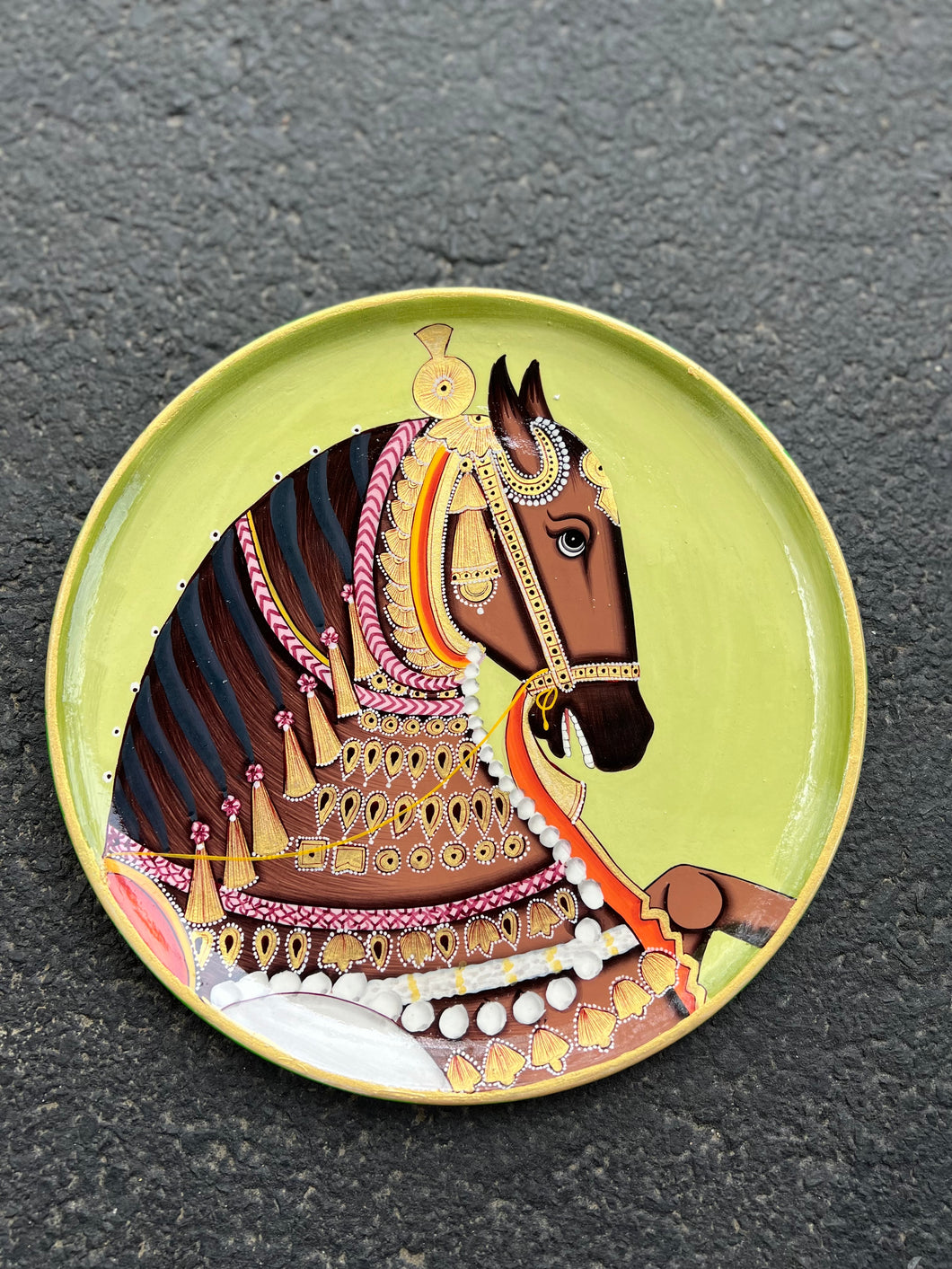Mughal Horse Pichwai Plate