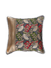 Load image into Gallery viewer, Grey Banarasi Brocade Cushion Cover

