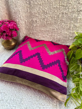 Load image into Gallery viewer, Pink Purple Banarasi Cushion Cover

