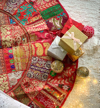 Load image into Gallery viewer, Hand Embroidered Christmas Tree Skirt
