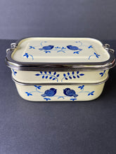 Load image into Gallery viewer, Kashmiri Enamelware Stainless Steel Lunch Box- Two Tier Rectangular
