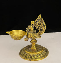 Load image into Gallery viewer, Gold Peacock Diya
