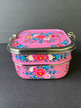 Load image into Gallery viewer, Kashmiri Enamelware Stainless Steel Lunch Box- Two Tier Square
