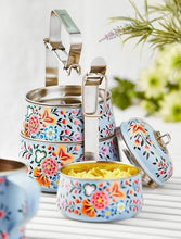 Load image into Gallery viewer, Kashmiri Enamelware Three Tier Tiffin Carrier
