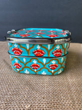 Load image into Gallery viewer, Kashmiri Enamelware Stainless Steel Lunch Box- Two Tier Square
